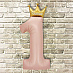 Фольгированный шар цифра 1 Золотая корона с гелием (Розовая)